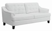 Snow white leatherette casual style sofa by Coaster additional picture 5