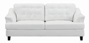 Snow white leatherette casual style sofa by Coaster additional picture 6
