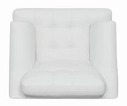 Casual style white leatherette chair by Coaster additional picture 2