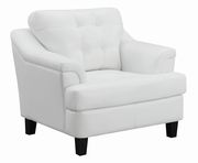 Casual style white leatherette chair by Coaster additional picture 4