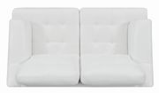 Snow white leatherette casual style loveseat by Coaster additional picture 2