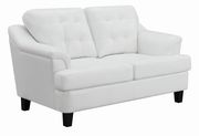 Snow white leatherette casual style loveseat by Coaster additional picture 4