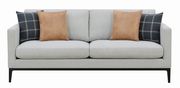 Light gray woven textrure fabric casual style sofa additional photo 4 of 5
