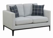 Light gray woven textrure fabric casual style loveseat additional photo 5 of 4