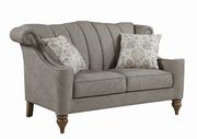 Brown / gray chenille fabric casual style loveseat by Coaster additional picture 3