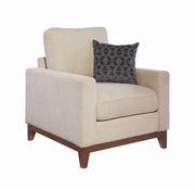 Beige chenille fabric casual sofa w/ vibrant pillows by Coaster additional picture 2