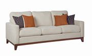 Beige chenille fabric casual sofa w/ vibrant pillows by Coaster additional picture 3