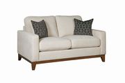 Beige chenille fabric casual loveseat w/ vibrant pillows by Coaster additional picture 2