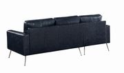 Dark navy blue low profile leather sectional by Coaster additional picture 2