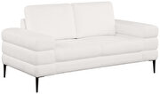 Ivory fabric tube design modern loveseat additional photo 2 of 2