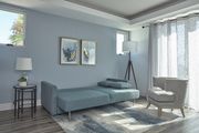 Blue linen-like fabric sofa bed / sleeper sofa by Coaster additional picture 3
