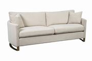 Beige velvet glam sofa w/ rose gold legs by Coaster additional picture 4