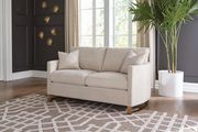 Beige velvet glam sofa w/ rose gold legs by Coaster additional picture 6