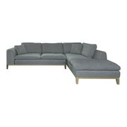 Gray fabric sectional sofa in mid-century design additional photo 2 of 1