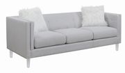 Light gray shimmery woven fabric sofa by Coaster additional picture 6