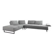 Taupe / gray woven fabric sectional w/ adjustable arm additional photo 2 of 1