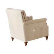 Linen-like gray / beige fabric sofa in barrel style additional photo 2 of 3