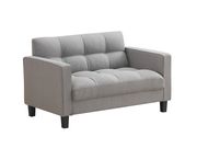 Woven gray fabric grid tufting style sofa by Coaster additional picture 5