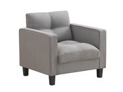 Woven gray fabric grid tufting style chair by Coaster additional picture 2
