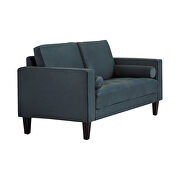 Modern silhouette in dark teal velvet upholstery sofa additional photo 3 of 3