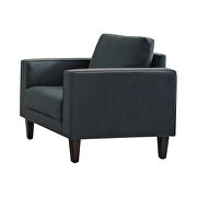 Modern silhouette in dark teal velvet upholstery sofa additional photo 4 of 3