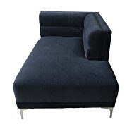 Sectional sofa velvet upholstery in indigo additional photo 3 of 5