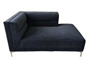 Sectional sofa velvet upholstery in indigo additional photo 4 of 5