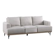 Light beige faux linen fabric contemporary sofa additional photo 4 of 3