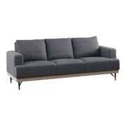 Charcoal gray faux linen fabric contemporary sofa by Coaster additional picture 4