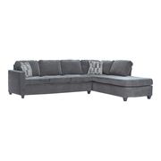 Dark gray fabric chenille sectional sofa additional photo 3 of 3