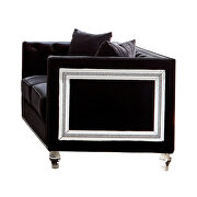 Loveseat upholstered in a luxurious black velvet by Coaster additional picture 2