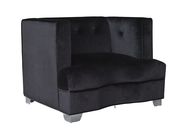 Black velvet fabric glam style sofa by Coaster additional picture 3