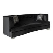 Black velvet fabric glam style sofa by Coaster additional picture 4
