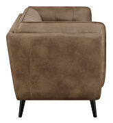Upholstered button tufted sofa in brown microfiber by Coaster additional picture 7