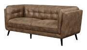 Upholstered button tufted sofa in brown microfiber by Coaster additional picture 9