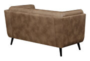 Upholstered button tufted loveseat in brown microfiber by Coaster additional picture 5