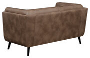 Upholstered button tufted loveseat in brown microfiber by Coaster additional picture 6