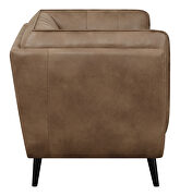 Upholstered button tufted loveseat in brown microfiber by Coaster additional picture 7