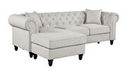 Oatmeal linen-like fabric upholstery two piece sectional with reversible chaise by Coaster additional picture 2