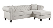Oatmeal linen-like fabric upholstery two piece sectional with reversible chaise by Coaster additional picture 3