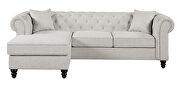 Oatmeal linen-like fabric upholstery two piece sectional with reversible chaise by Coaster additional picture 4