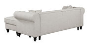 Oatmeal linen-like fabric upholstery two piece sectional with reversible chaise by Coaster additional picture 6