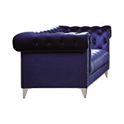Button tufted blue velvet sofa additional photo 2 of 2