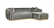 Sectional sofa, modern elegance highlighting the mixture of silver and gold by Coaster additional picture 2
