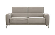 Soft taupe leatherette upholstery sofa additional photo 2 of 2