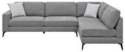 Gray low pile chenille upholstery modern two piece sectional by Coaster additional picture 2
