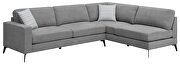 Gray low pile chenille upholstery modern two piece sectional by Coaster additional picture 8