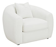 Upholstered tight back chair in white faux sheepskin by Coaster additional picture 7