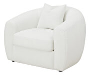 Upholstered tight back chair in white faux sheepskin by Coaster additional picture 8