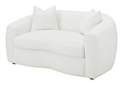 Upholstered tight back loveseat in white faux sheepskin by Coaster additional picture 6
